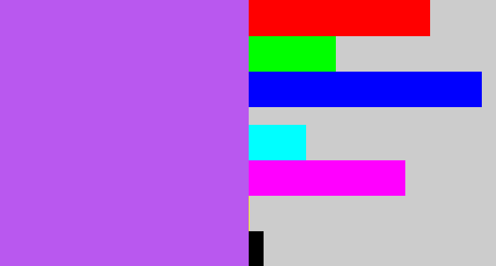 Hex color #b958ef - lighter purple