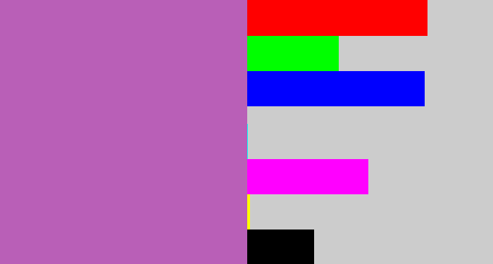 Hex color #b95fb7 - purplish pink