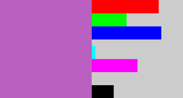 Hex color #b960c1 - pinky purple