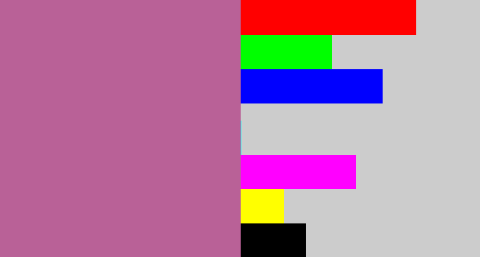 Hex color #b96197 - mauve