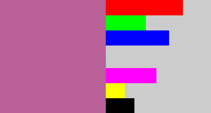 Hex color #b96198 - mauve