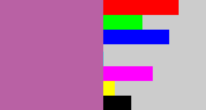 Hex color #b961a4 - purplish pink