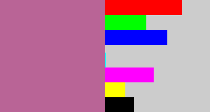 Hex color #b96496 - mauve