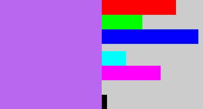 Hex color #b966f2 - light urple