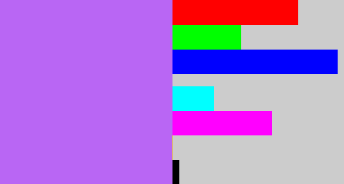 Hex color #b966f4 - light urple
