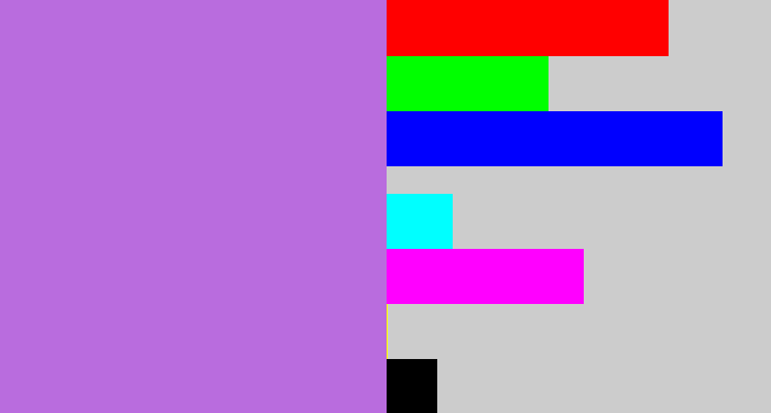 Hex color #b96cde - light urple