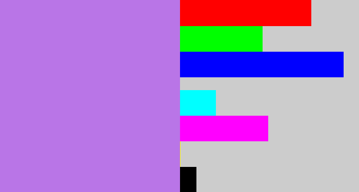 Hex color #b975e7 - light purple