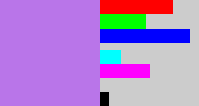 Hex color #b975e9 - light purple