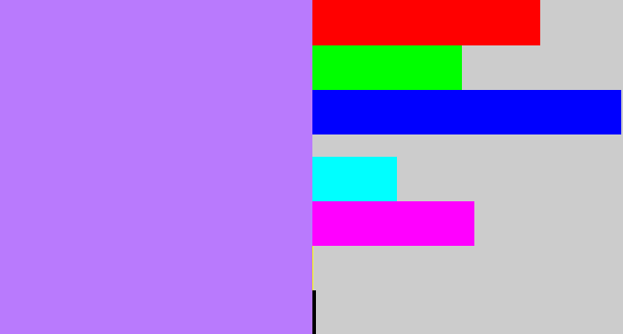 Hex color #b97afd - light purple