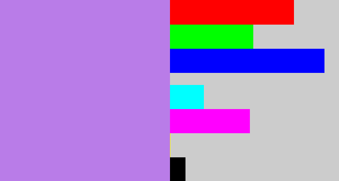 Hex color #b97ce8 - light purple