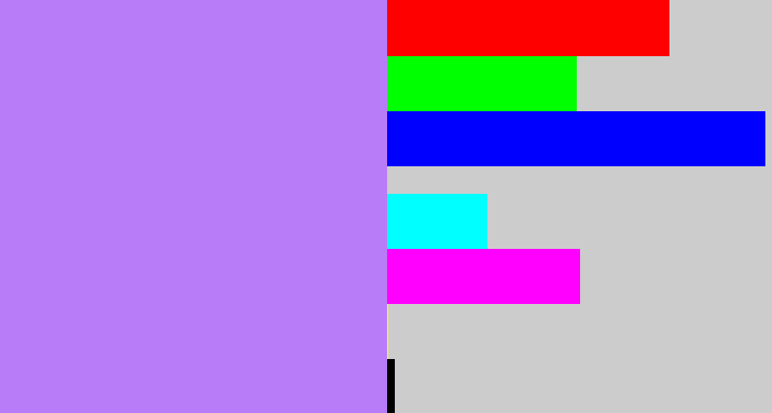 Hex color #b97cf9 - light purple