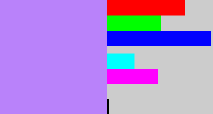 Hex color #b982fa - light purple