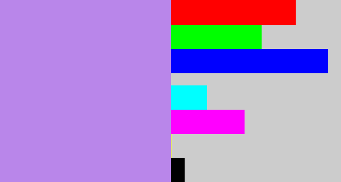 Hex color #b986ea - light purple