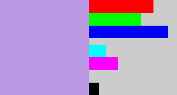 Hex color #b997e3 - pale purple
