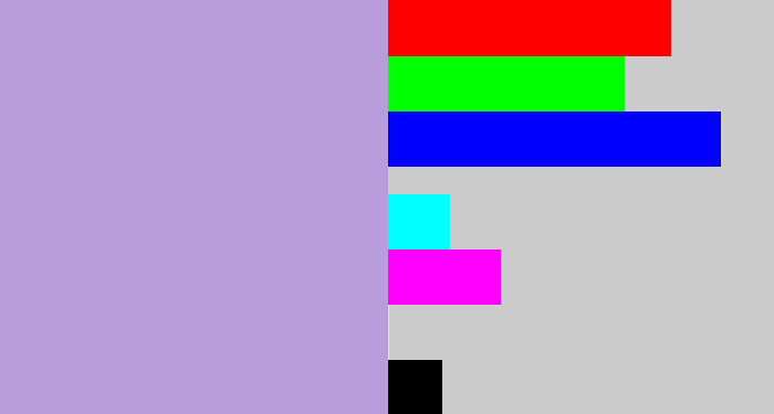 Hex color #b99cdc - pale purple