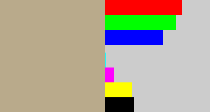 Hex color #b9aa8b - putty