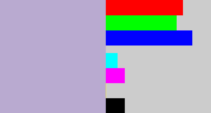 Hex color #b9aad0 - pale purple