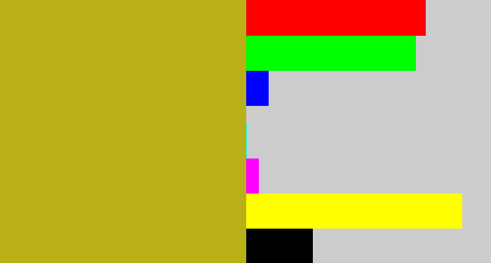Hex color #b9af16 - olive yellow