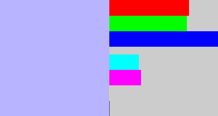 Hex color #b9b4ff - light periwinkle