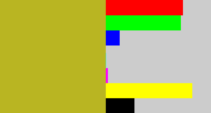 Hex color #b9b522 - pea