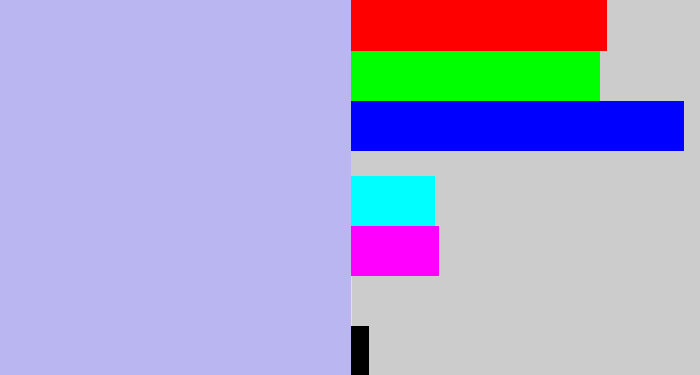 Hex color #b9b6f2 - light periwinkle