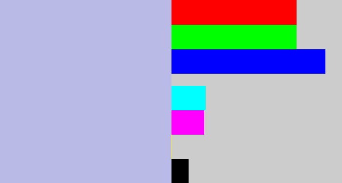 Hex color #b9bbe6 - light blue grey