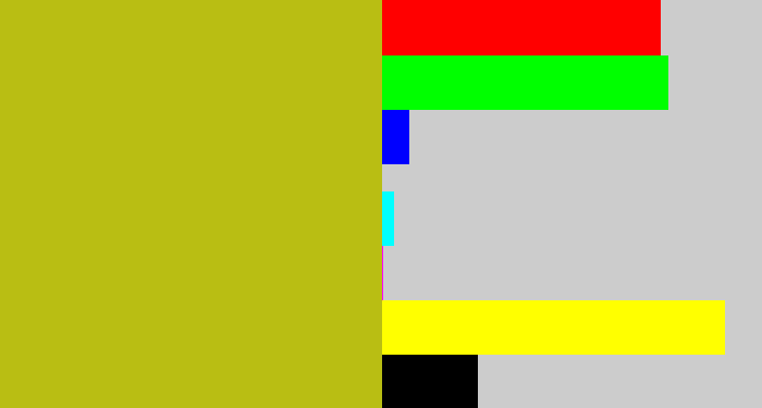 Hex color #b9be13 - puke yellow