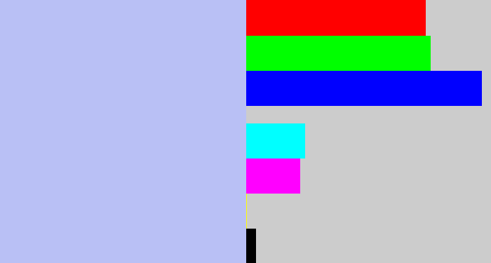 Hex color #b9c0f5 - light periwinkle