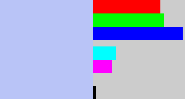 Hex color #b9c4f7 - light periwinkle