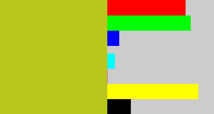 Hex color #b9c61d - puke yellow