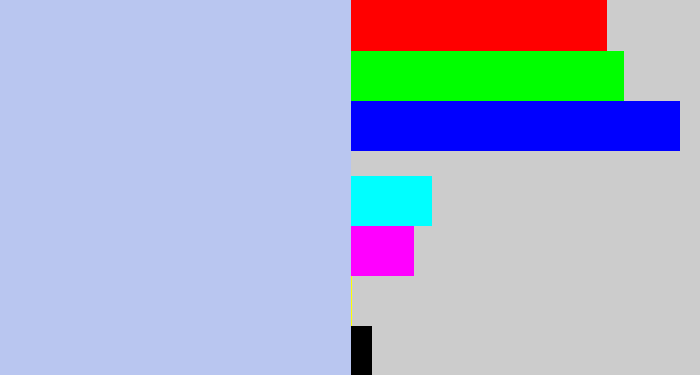 Hex color #b9c6f0 - light periwinkle