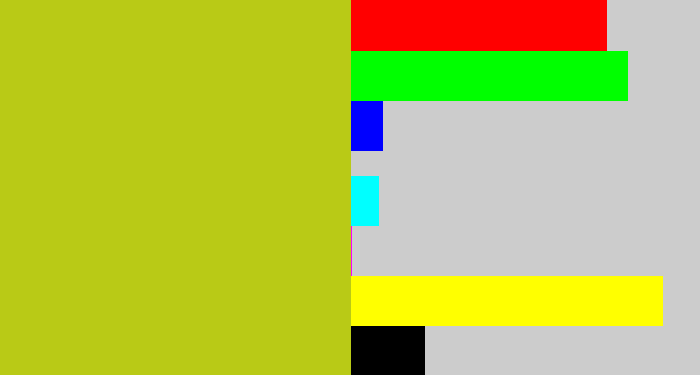 Hex color #b9ca16 - green/yellow