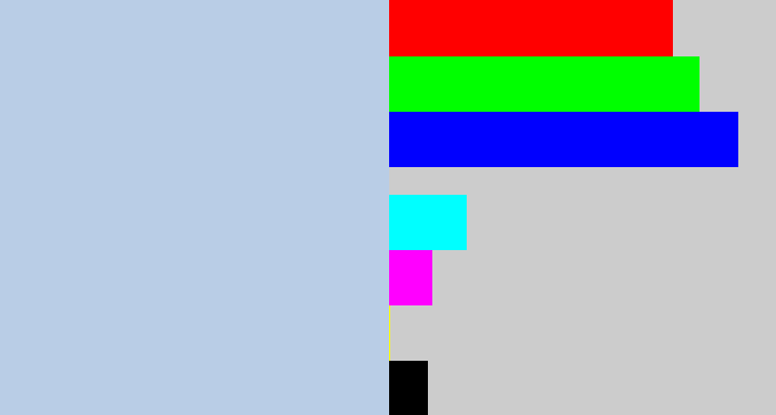 Hex color #b9cde6 - light blue grey