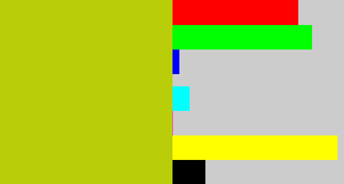 Hex color #b9ce09 - green/yellow