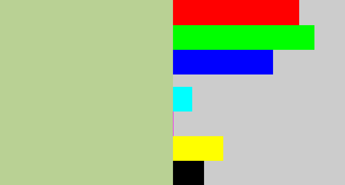 Hex color #b9d194 - pale olive