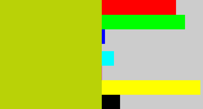 Hex color #b9d207 - green/yellow