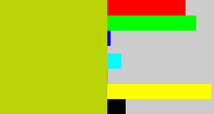 Hex color #b9d407 - green/yellow
