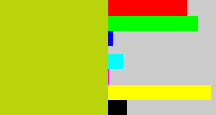 Hex color #b9d40b - green/yellow