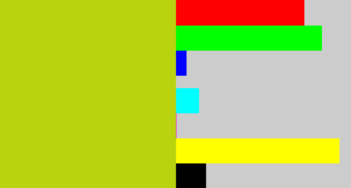 Hex color #b9d40f - green/yellow