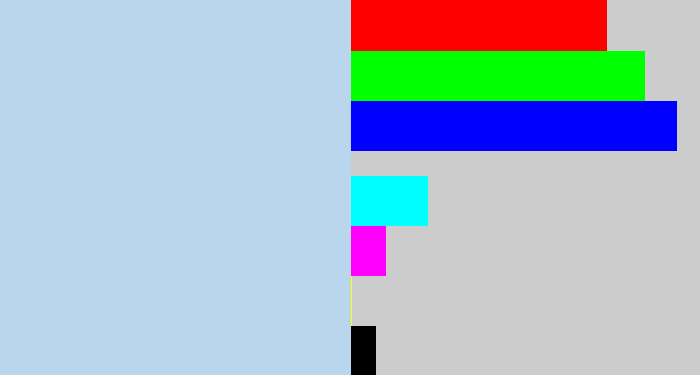 Hex color #b9d6ed - light blue grey