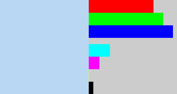 Hex color #b9d7f3 - powder blue