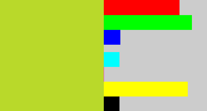 Hex color #b9d92a - yellowish green