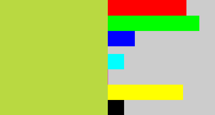 Hex color #b9d941 - sickly yellow