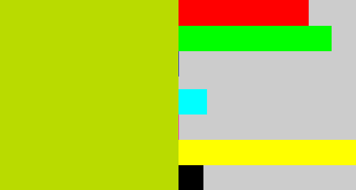 Hex color #b9db00 - green/yellow