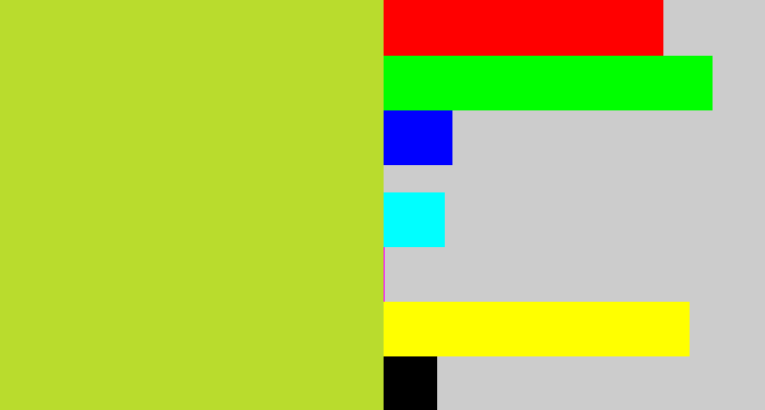 Hex color #b9dc2d - yellowy green