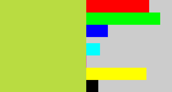 Hex color #b9dc41 - yellowy green
