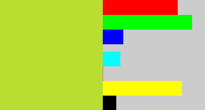 Hex color #b9de32 - yellowy green