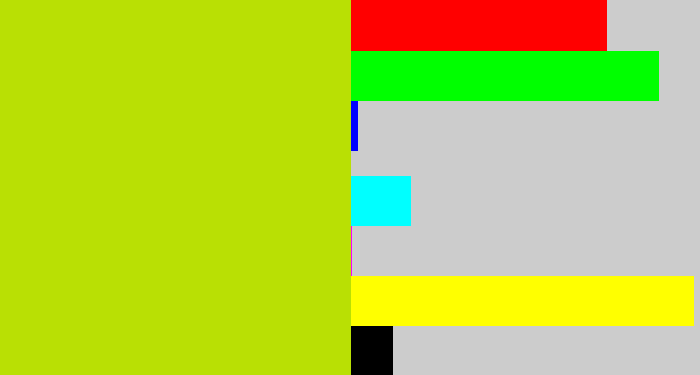 Hex color #b9e004 - green/yellow