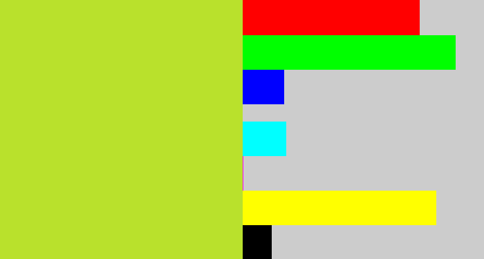 Hex color #b9e12c - yellowy green