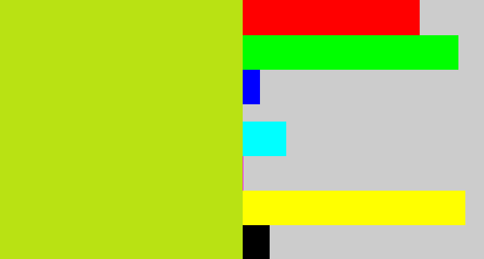 Hex color #b9e213 - yellowish green